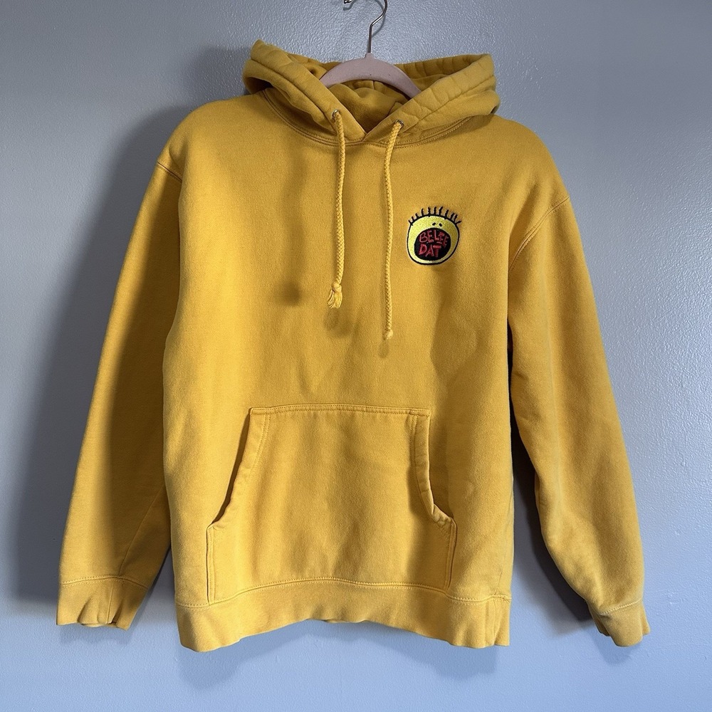 Belee Dat Bonzi Garage Yellow Hoodie Sweatshirt Medium BMX Skater Streetwear